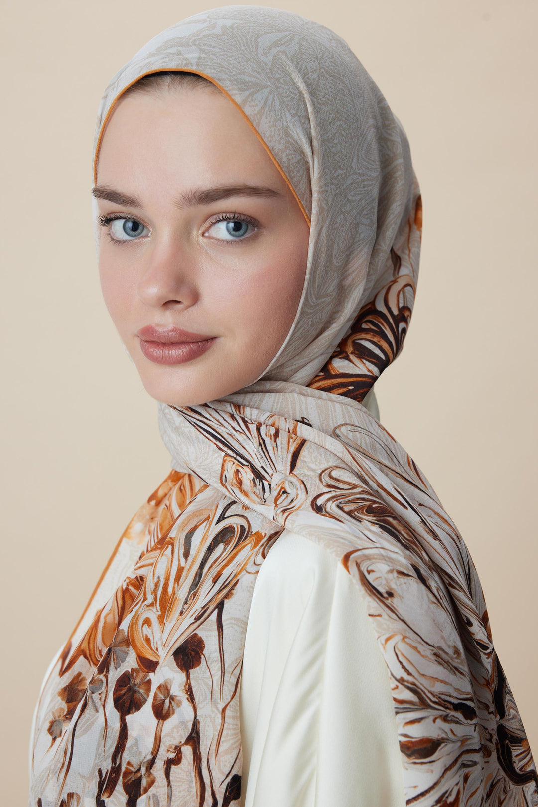 Maisa KORAL KREP İPEK ŞAL 70*190 CM - BEJ