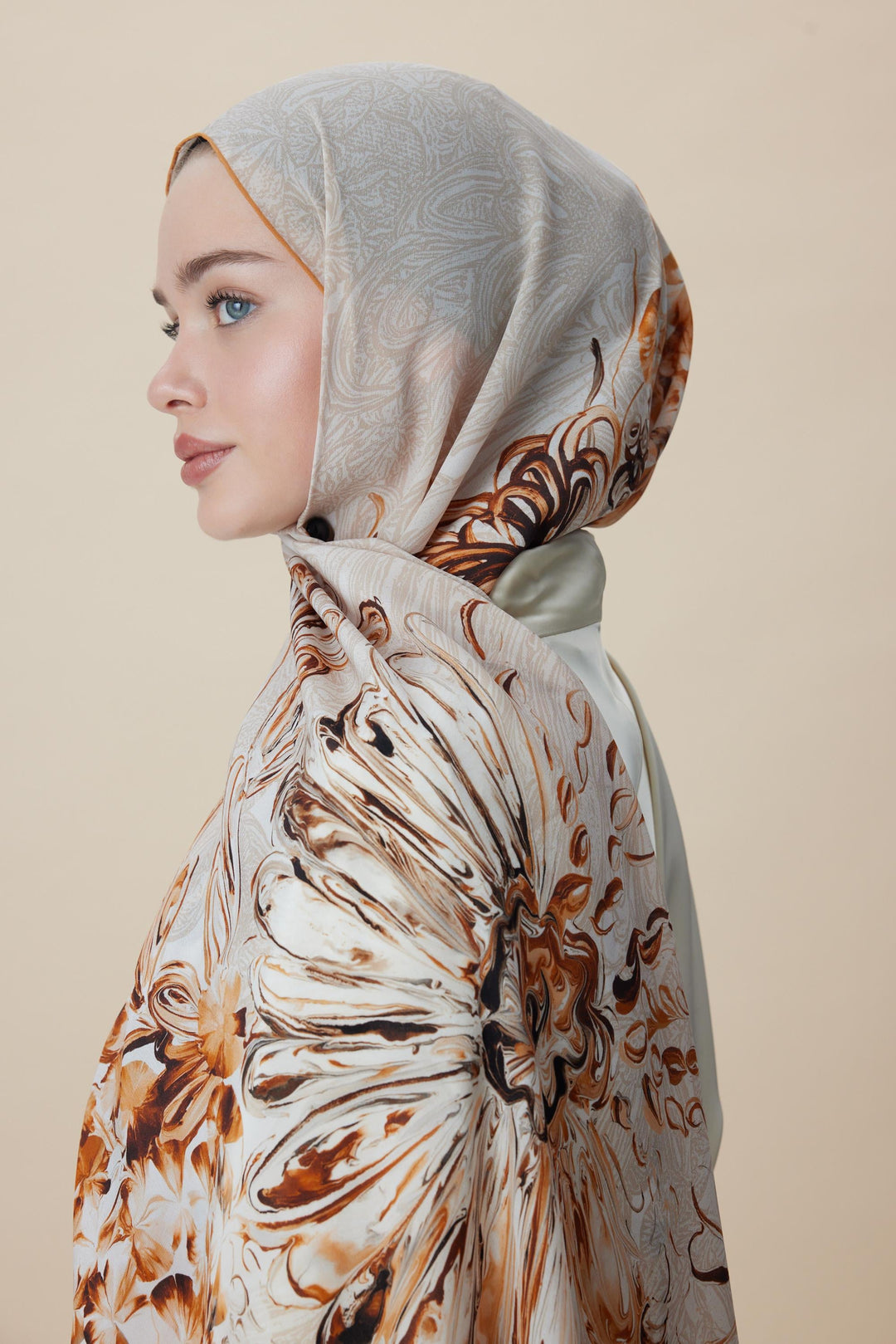 Maisa KORAL KREP İPEK ŞAL 70*190 CM - BEJ