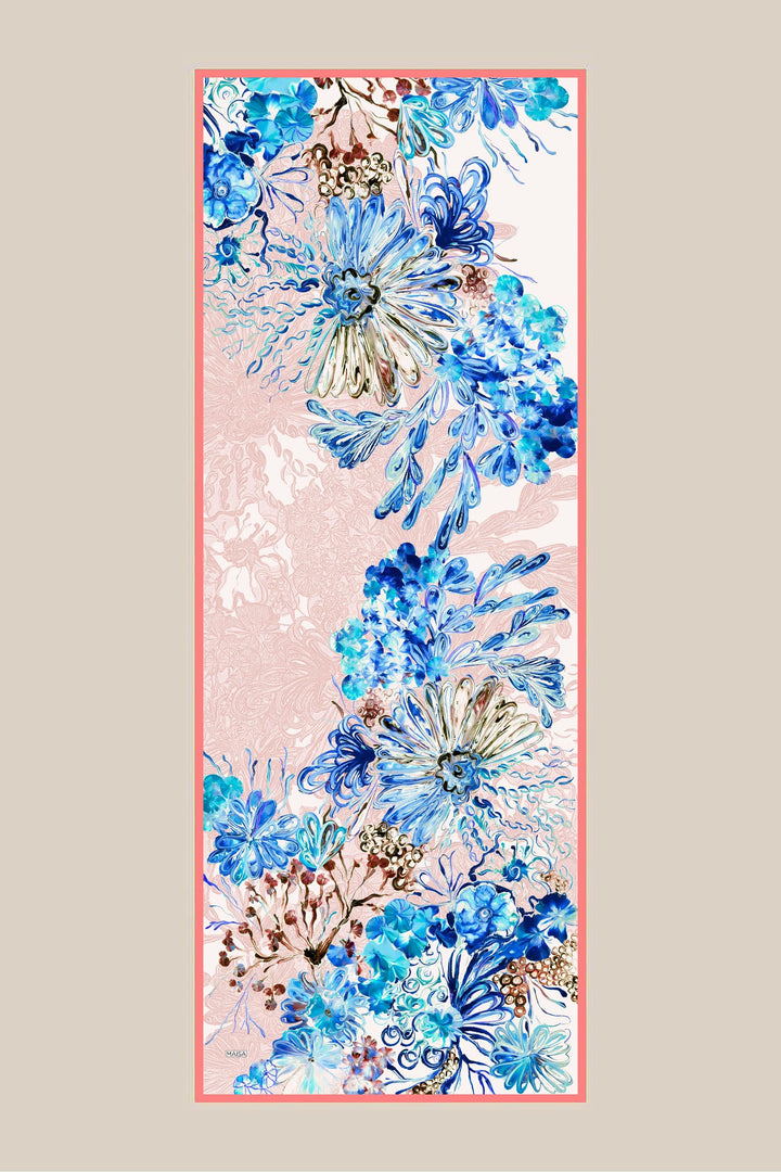 Maisa KORAL KREP İPEK ŞAL 70*190 CM - PUDRA PEMBE