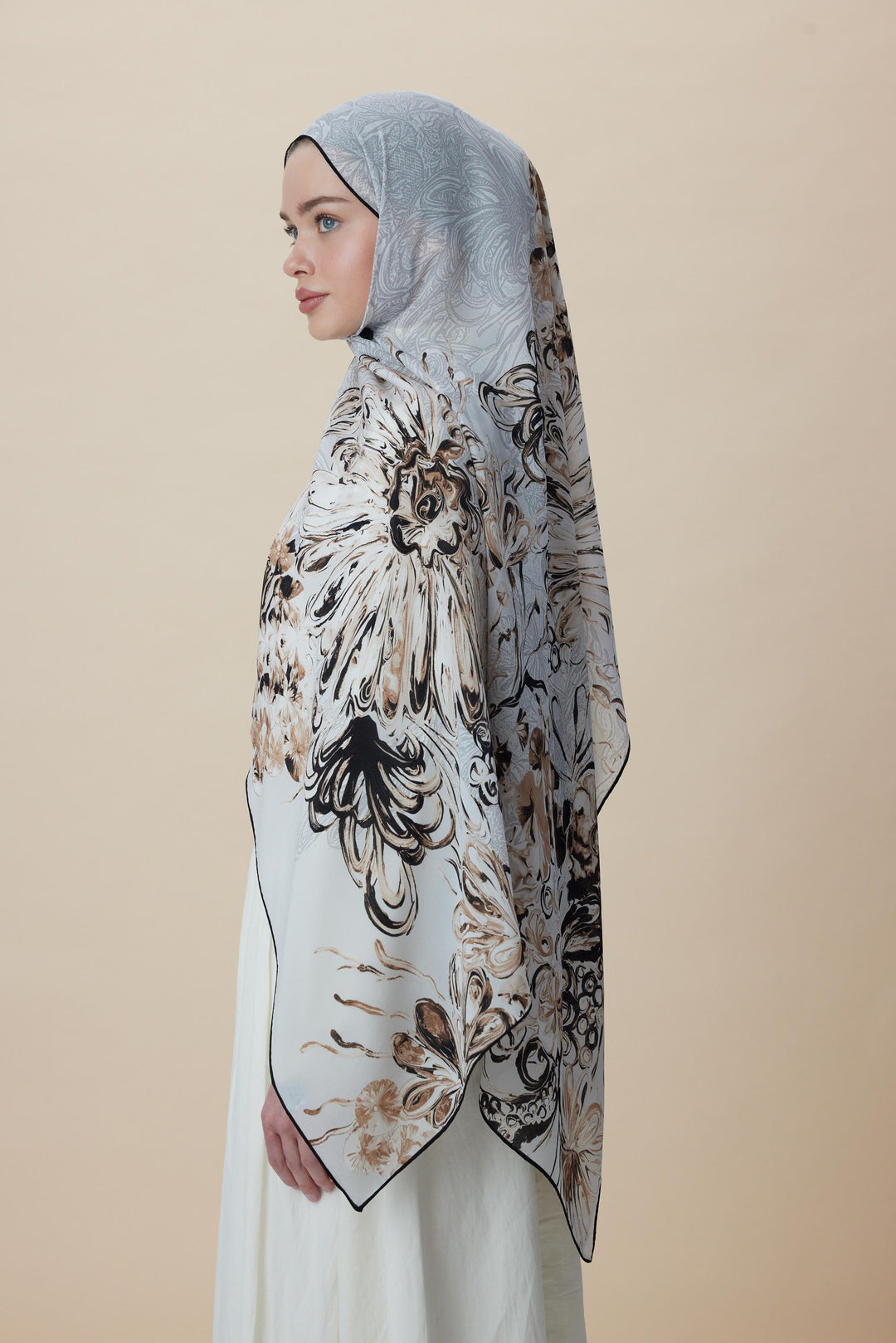 Maisa KORAL KREP İPEK ŞAL 70*190 CM - TAŞ