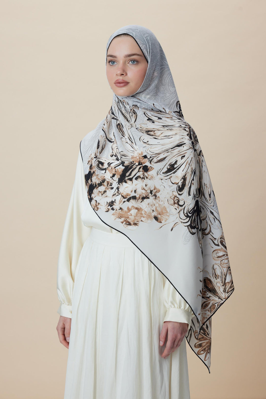 Maisa KORAL KREP İPEK ŞAL 70*190 CM - TAŞ