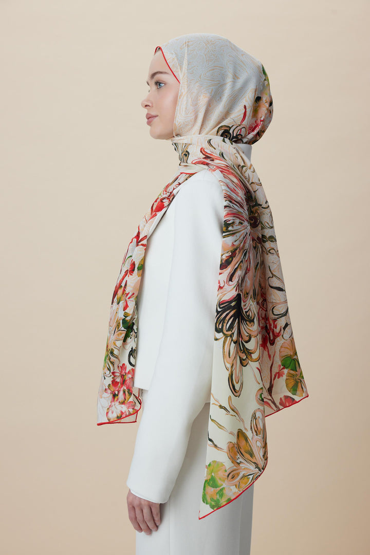 Maisa KORAL KREP İPEK ŞAL 70*190 CM - YEŞİL
