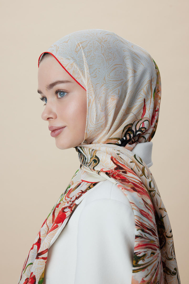 Maisa KORAL KREP İPEK ŞAL 70*190 CM - YEŞİL