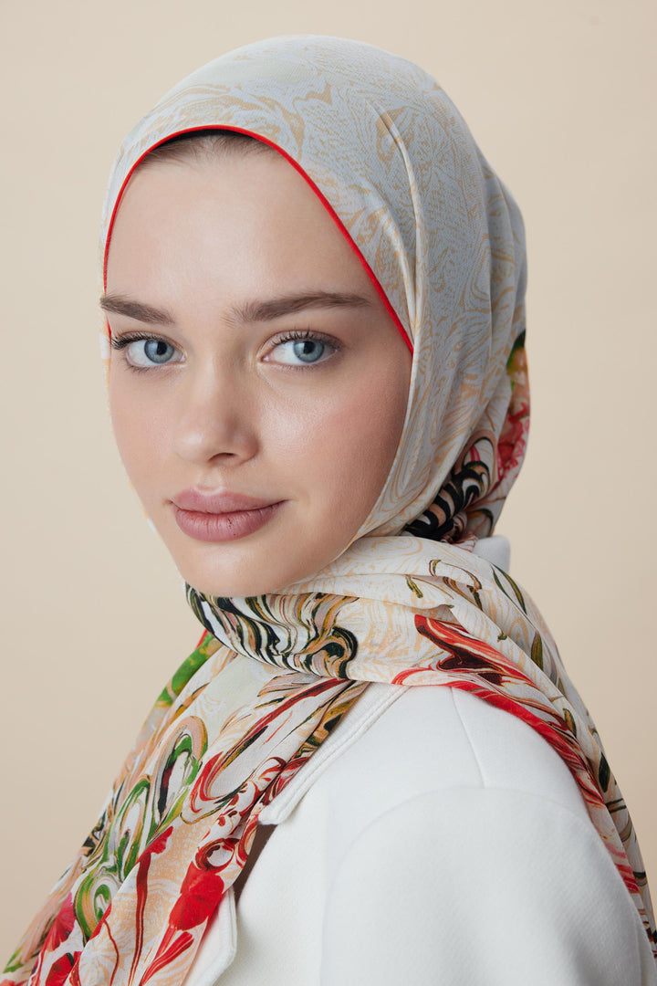 Maisa KORAL KREP İPEK ŞAL 70*190 CM - YEŞİL