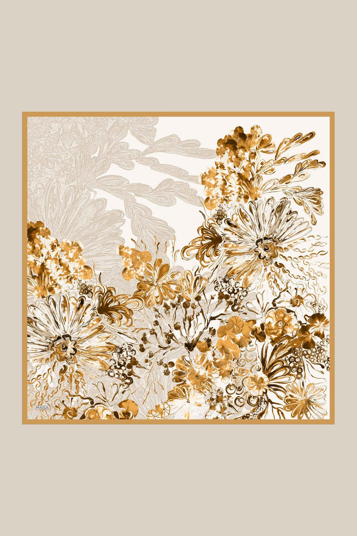 KORAL MULBERRY İPEK EŞARP 90*90 CM - BEJ - Görsel 8