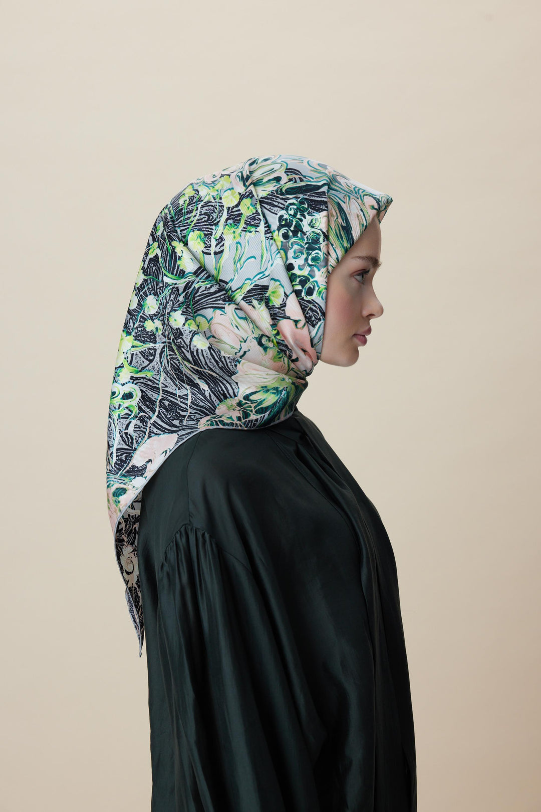 KORAL MULBERRY İPEK EŞARP 90*90 CM - GRİ - Görsel 4