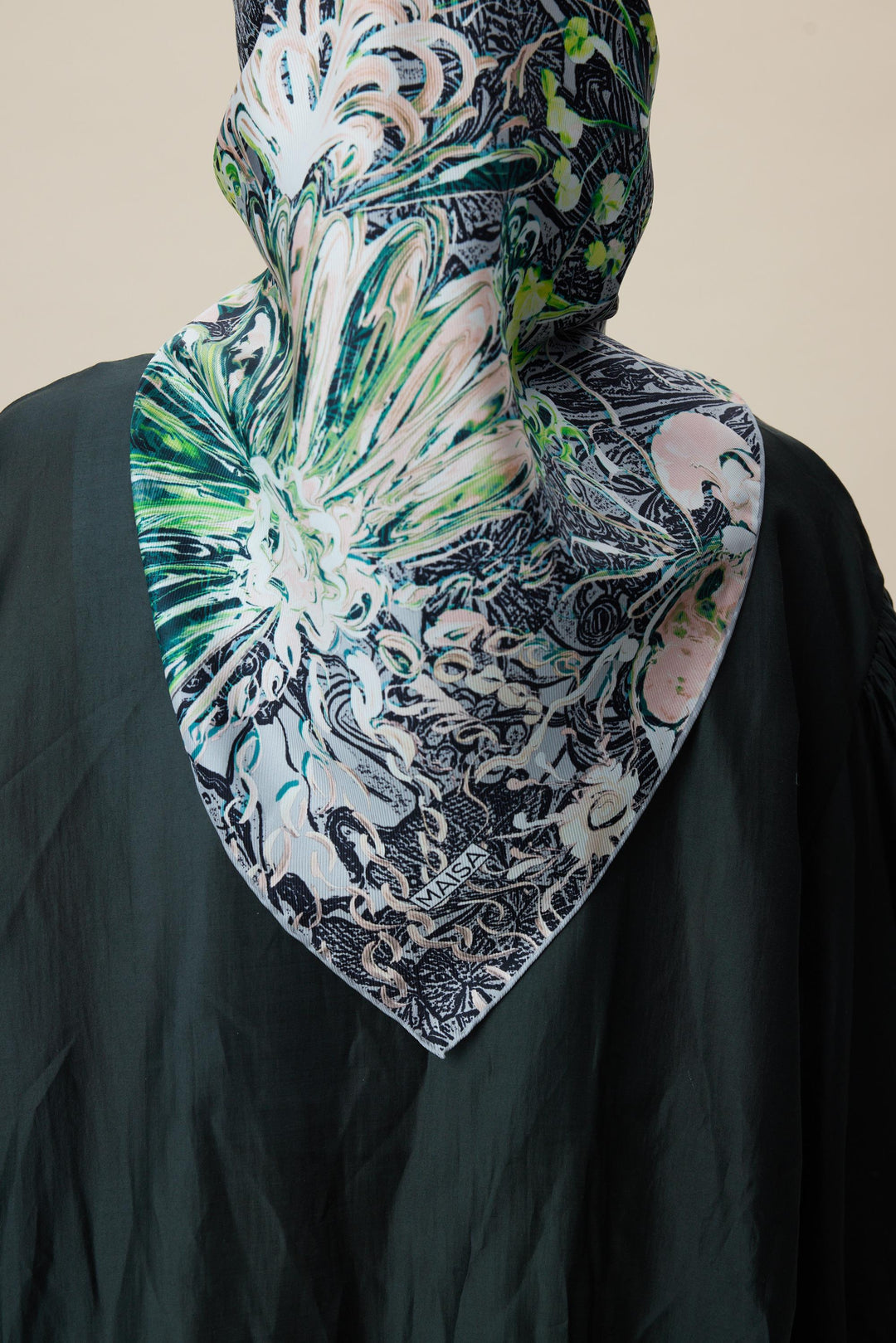 KORAL MULBERRY İPEK EŞARP 90*90 CM - GRİ - Görsel 7