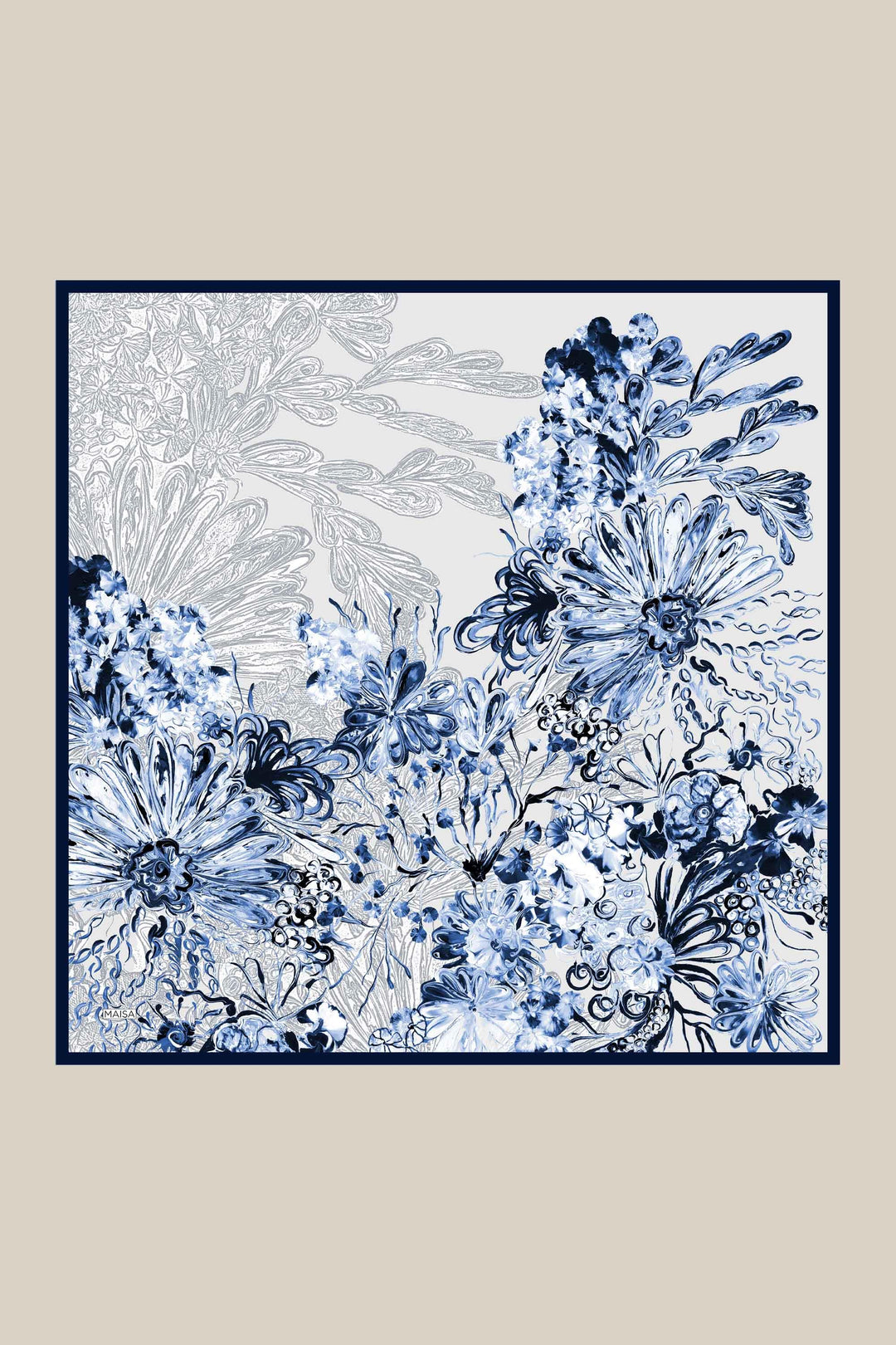 KORAL MULBERRY İPEK EŞARP 90*90 CM - MAVİ - Görsel 8