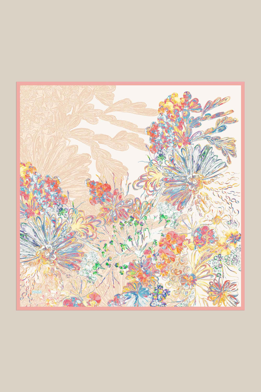 KORAL MULBERRY İPEK EŞARP 90*90 CM - PUDRA PEMBE - Görsel 8