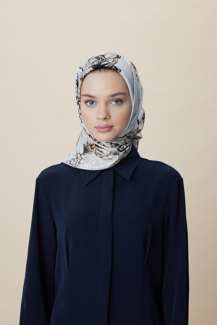KORAL MULBERRY İPEK EŞARP 90*90 CM - TAŞ - Görsel 2