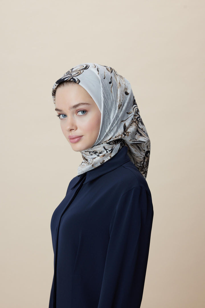 KORAL MULBERRY İPEK EŞARP 90*90 CM - TAŞ - Görsel 4