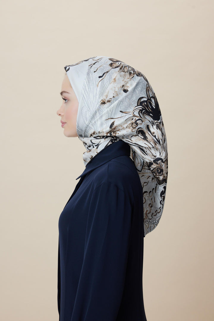 KORAL MULBERRY İPEK EŞARP 90*90 CM - TAŞ - Görsel 3