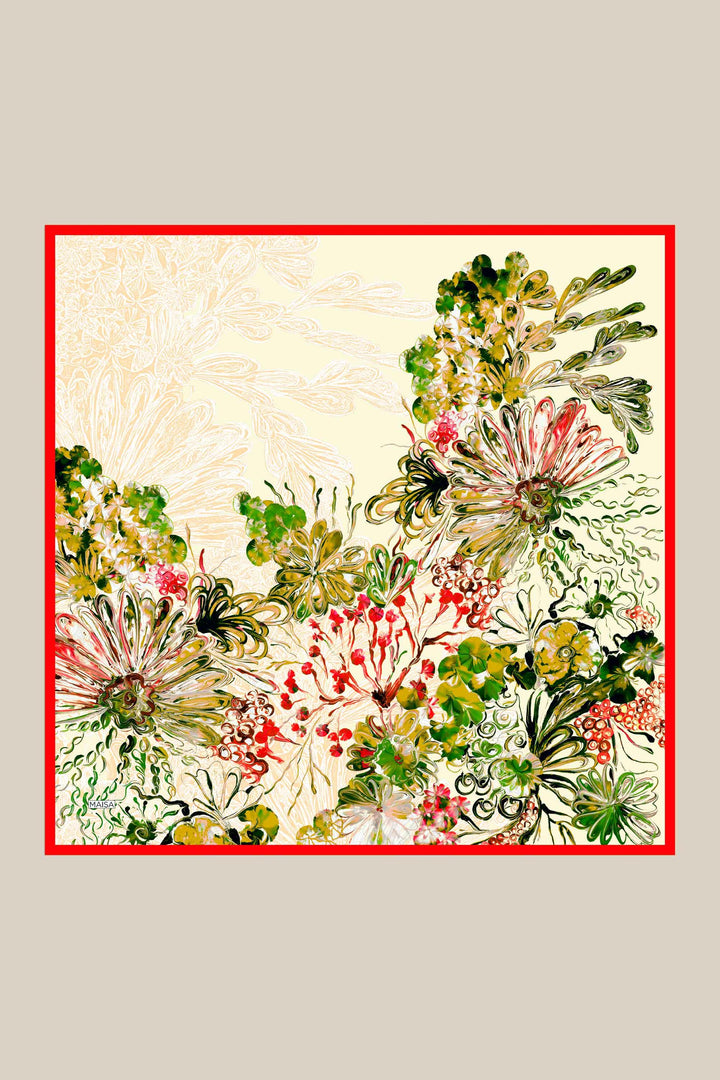 KORAL MULBERRY İPEK EŞARP 90*90 CM - YEŞİL - Görsel 9