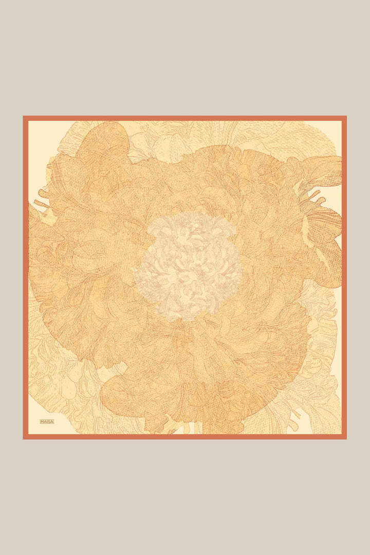 KÜN MULBERRY İPEK EŞARP 90*90 CM - KAVUNİÇİ - Görsel 9