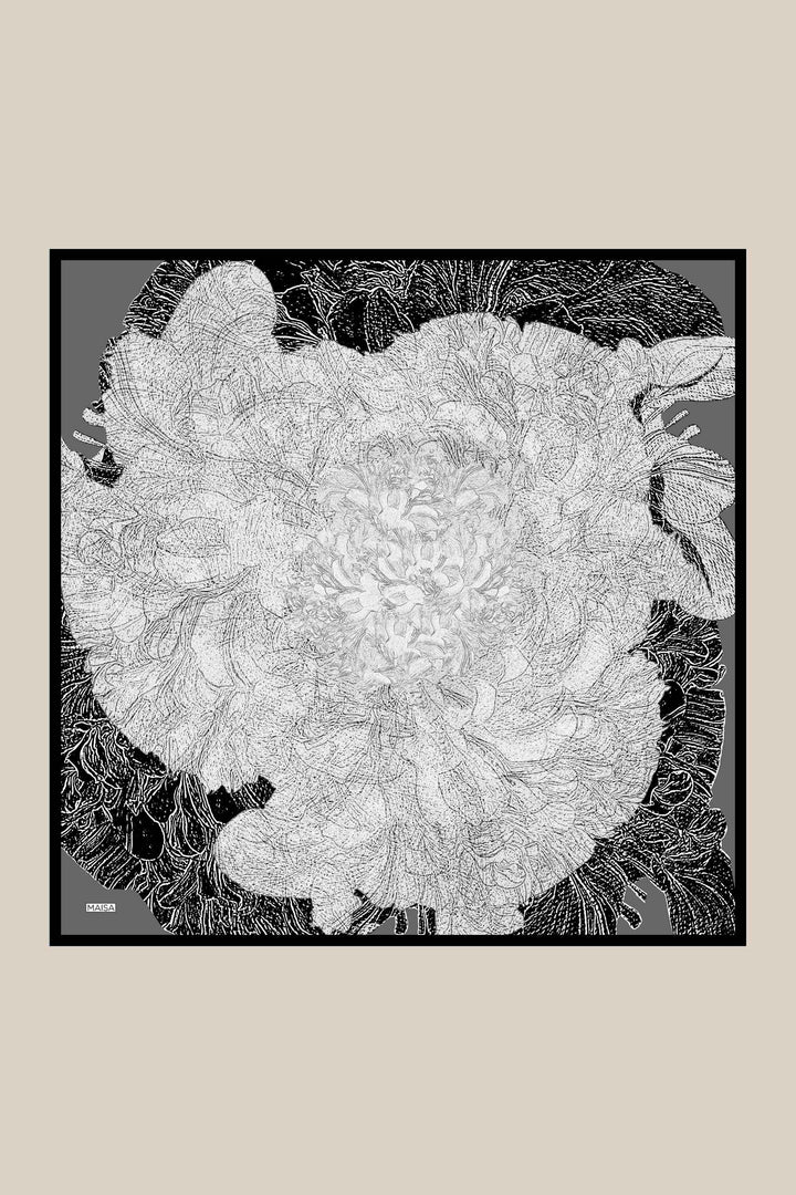 KÜN MULBERRY İPEK EŞARP 90*90 CM - KOYU GRİ - Görsel 9