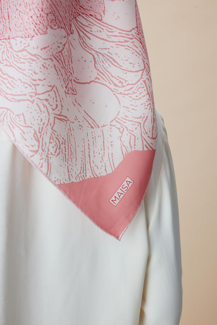 KÜN MULBERRY İPEK EŞARP 90*90 CM - PUDRA PEMBE - Görsel 11