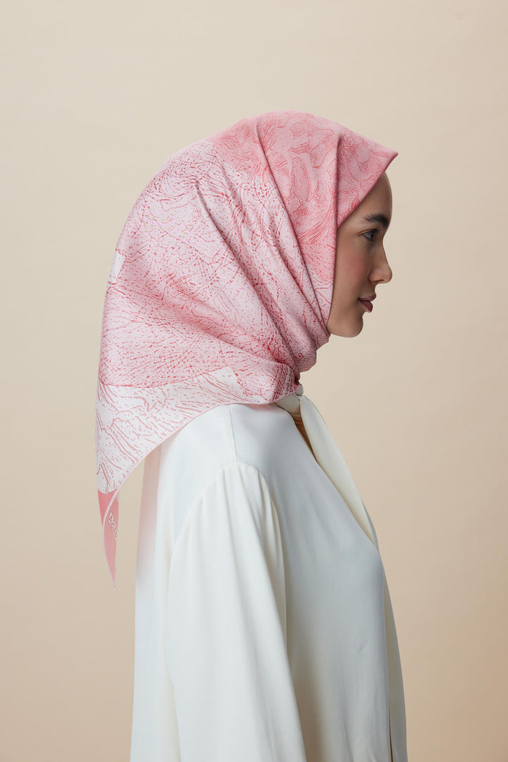 KÜN MULBERRY İPEK EŞARP 90*90 CM - PUDRA PEMBE - Görsel 8