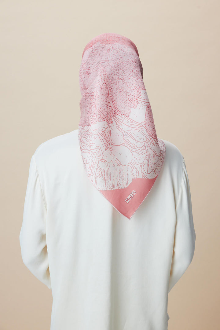 KÜN MULBERRY İPEK EŞARP 90*90 CM - PUDRA PEMBE - Görsel 10