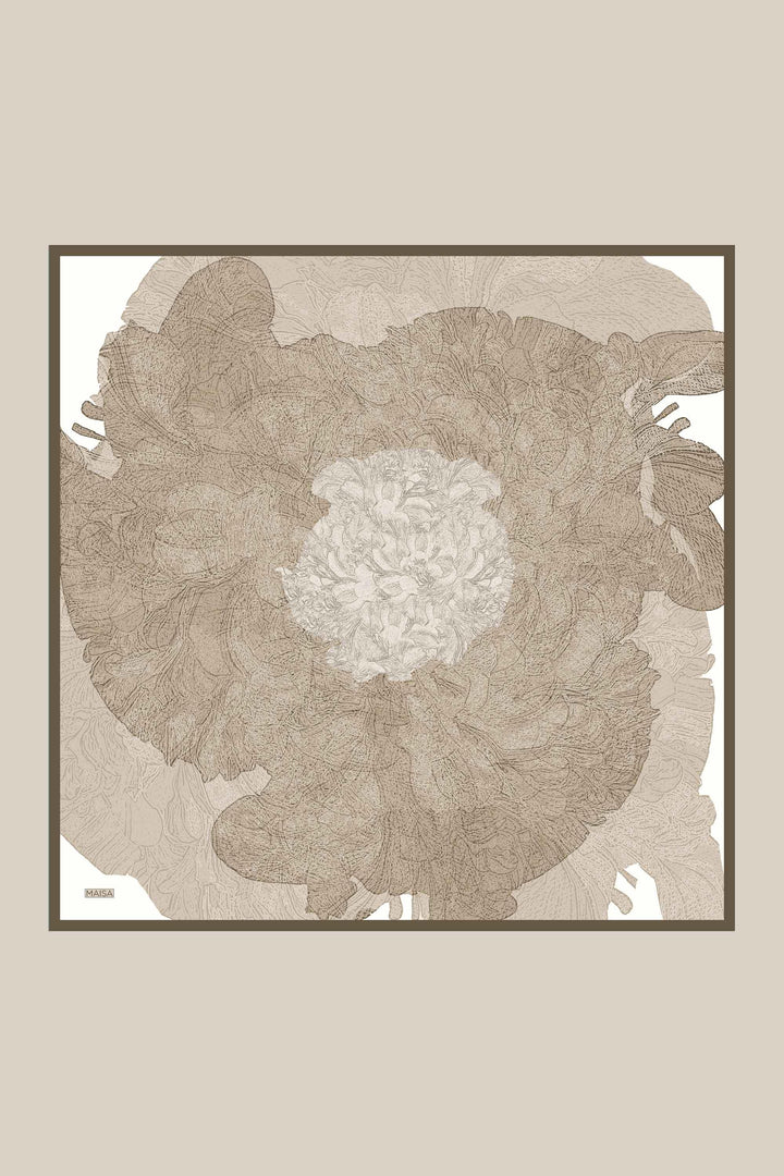 KÜN MULBERRY İPEK EŞARP 90*90 CM - VİZON - Görsel 10