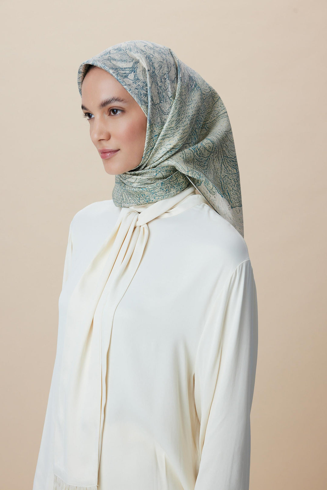 KÜN MULBERRY İPEK EŞARP 90*90 CM - YEŞİL - Görsel 4