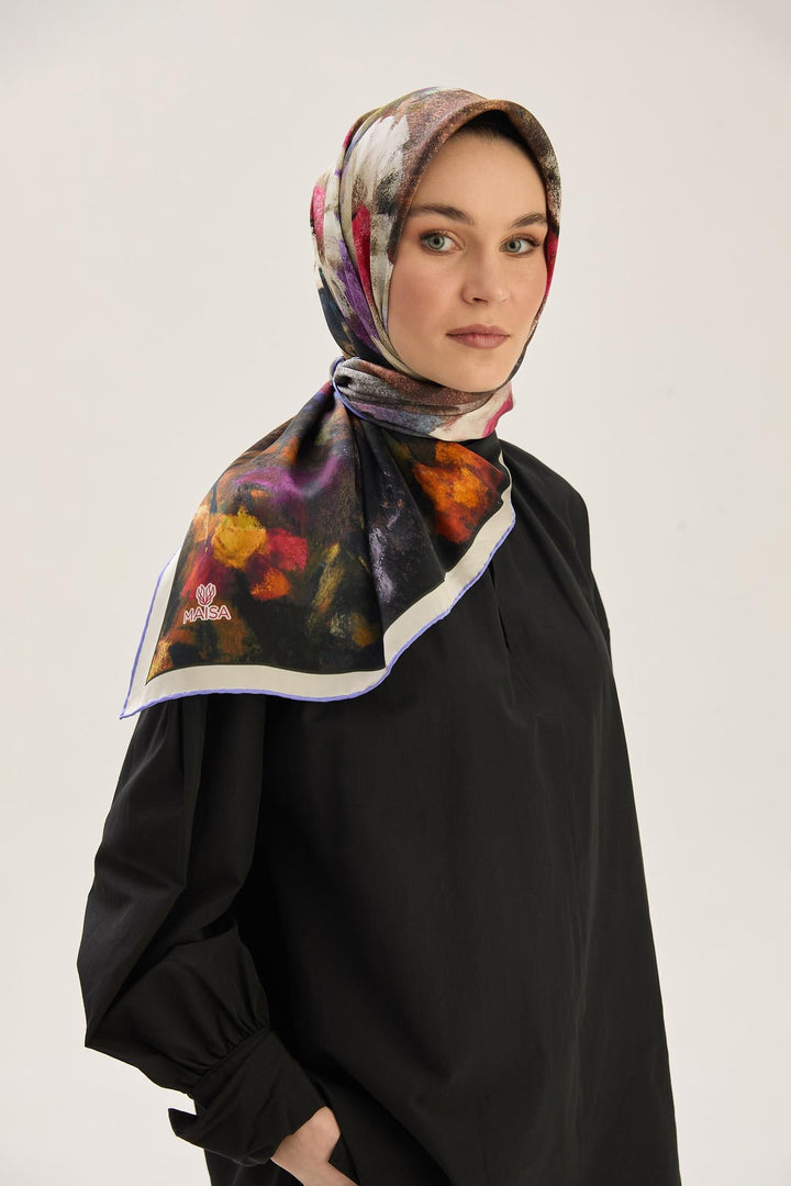 Maisa LADEN SURA İPEK EŞARP 90*90 CM - LİLA
