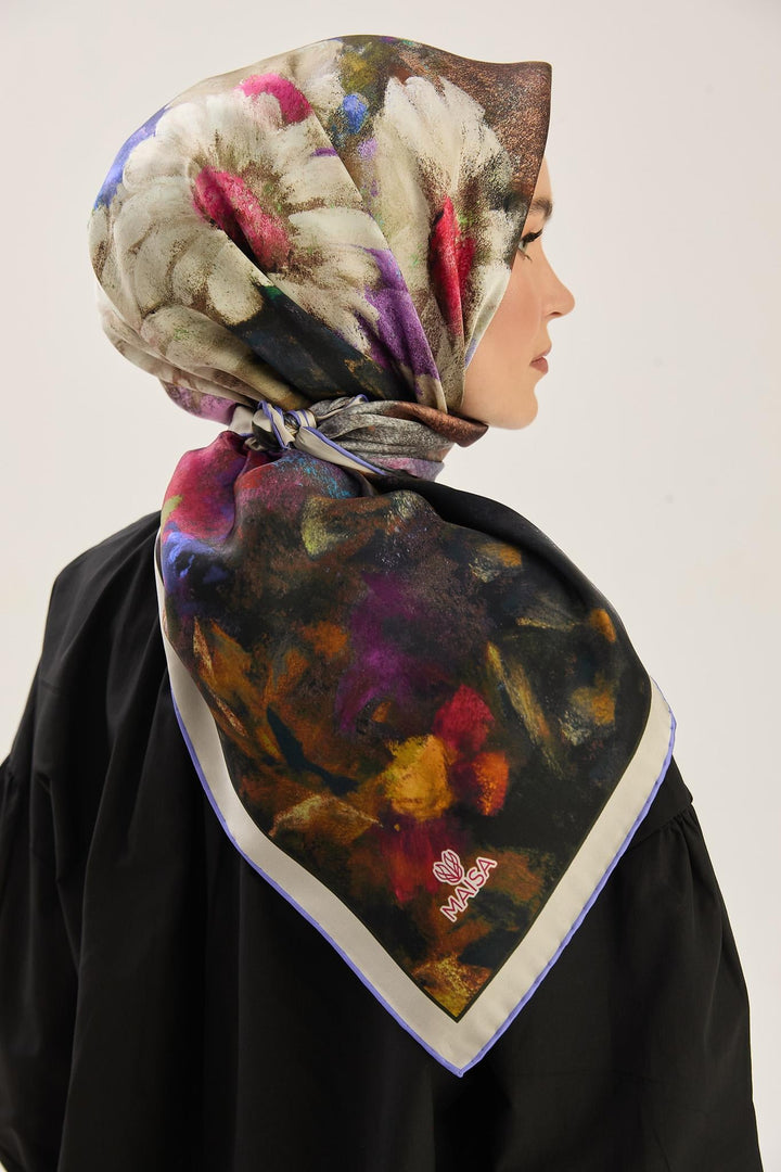 Maisa LADEN SURA İPEK EŞARP 90*90 CM - LİLA