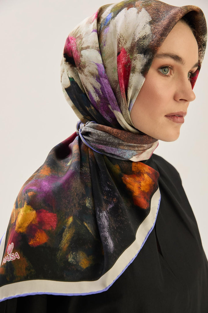 Maisa LADEN SURA İPEK EŞARP 90*90 CM - LİLA