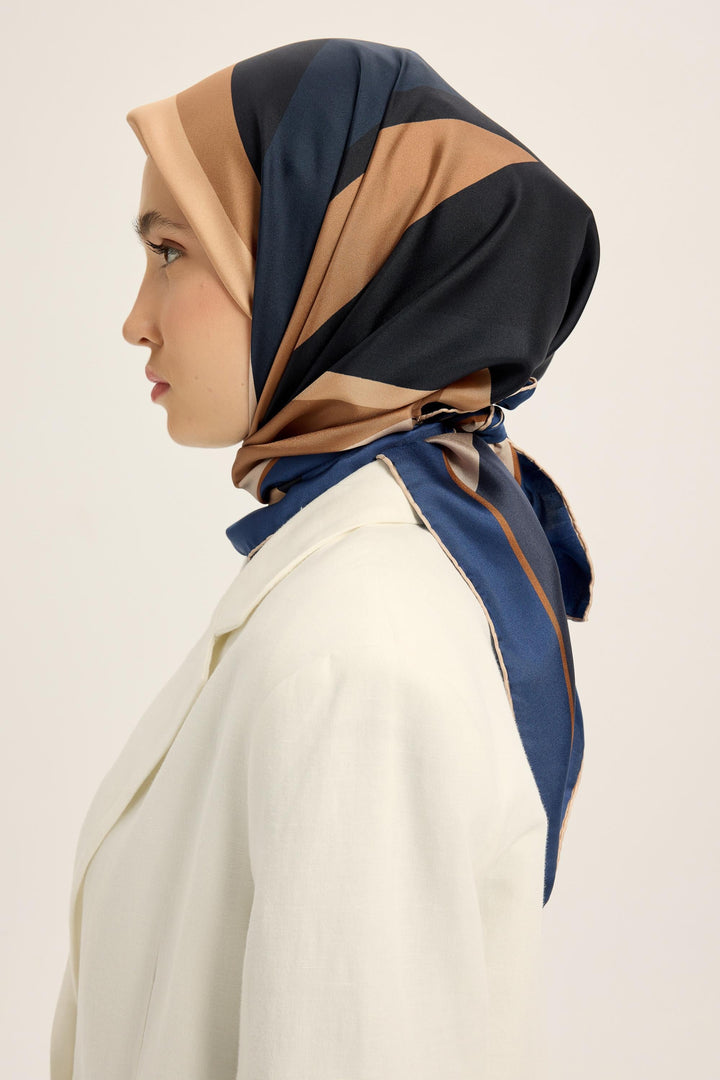 Maisa LALE TİVİL İPEK EŞARP 90*90 CM - BEJ