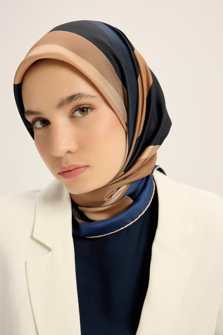 Maisa LALE TİVİL İPEK EŞARP 90*90 CM - BEJ