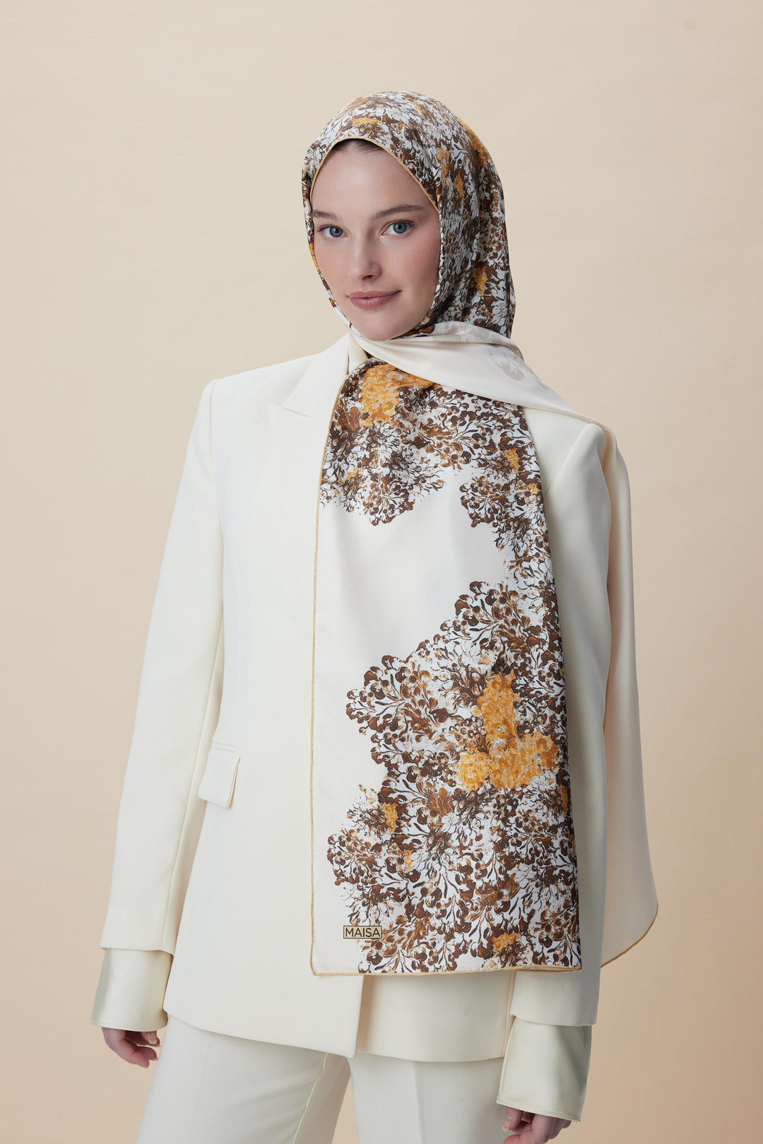Maisa LARİN MULBERRY İPEK ŞAL 70*190 - BEJ
