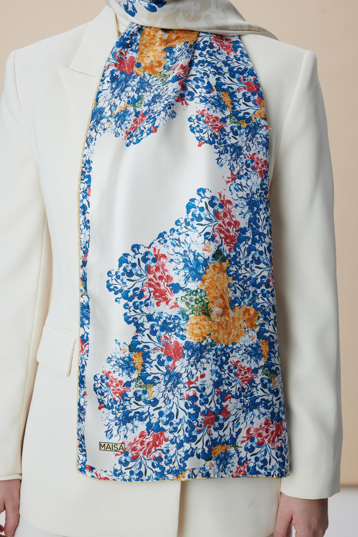 Maisa LARİN MULBERRY İPEK ŞAL 70*190 - MAVİ