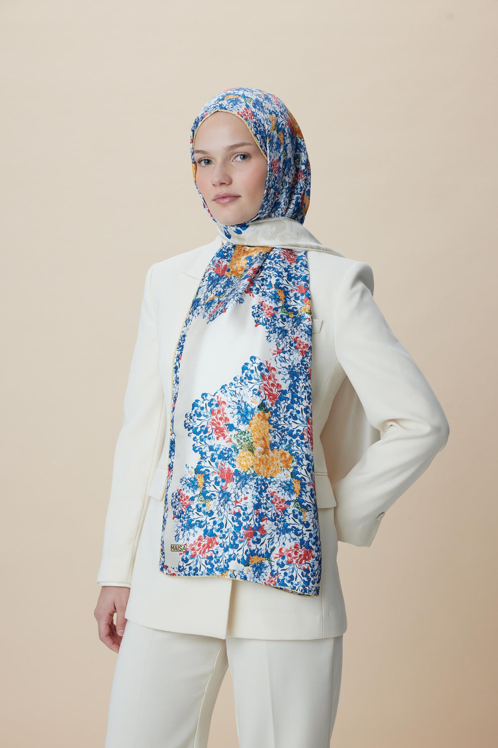 Maisa LARİN MULBERRY İPEK ŞAL 70*190 - MAVİ