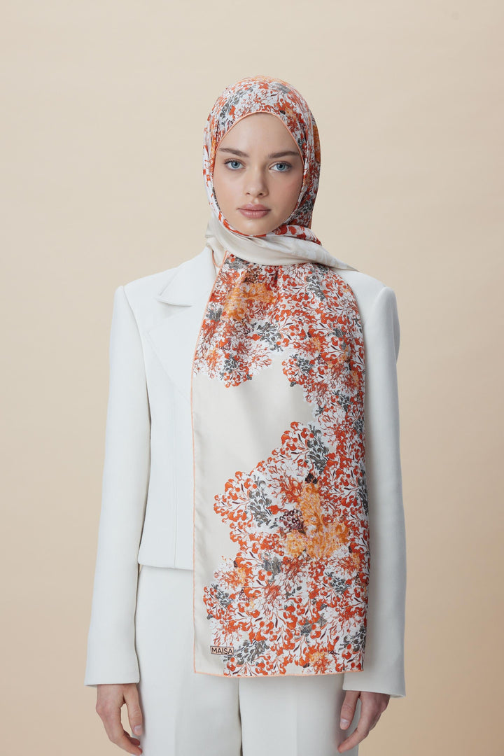Maisa LARİN MULBERRY İPEK ŞAL 70*190 - MERCAN
