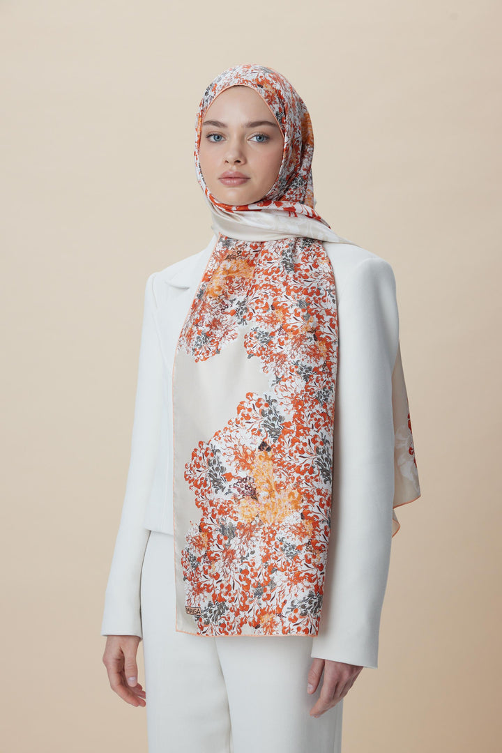 Maisa LARİN MULBERRY İPEK ŞAL 70*190 - MERCAN
