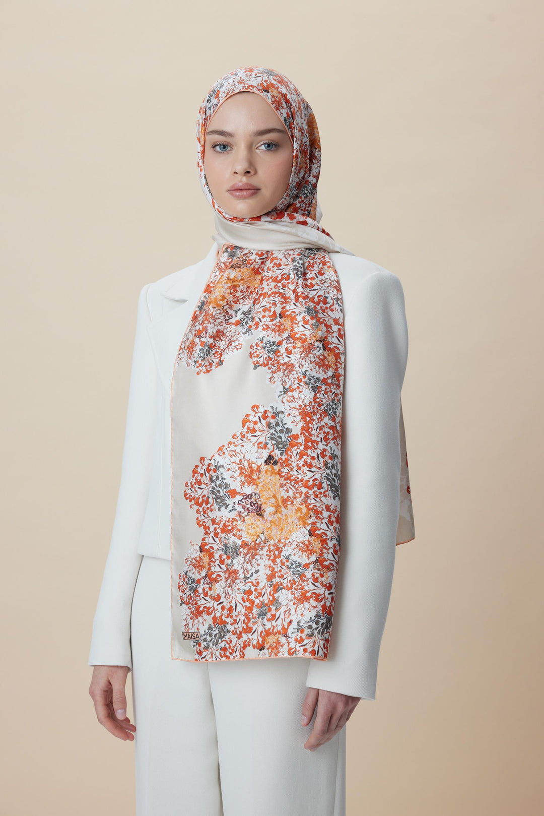 Maisa LARİN MULBERRY İPEK ŞAL 70*190 - MERCAN