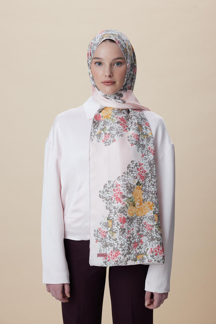Maisa LARİN MULBERRY İPEK ŞAL 70*190 - PUDRA PEMBE