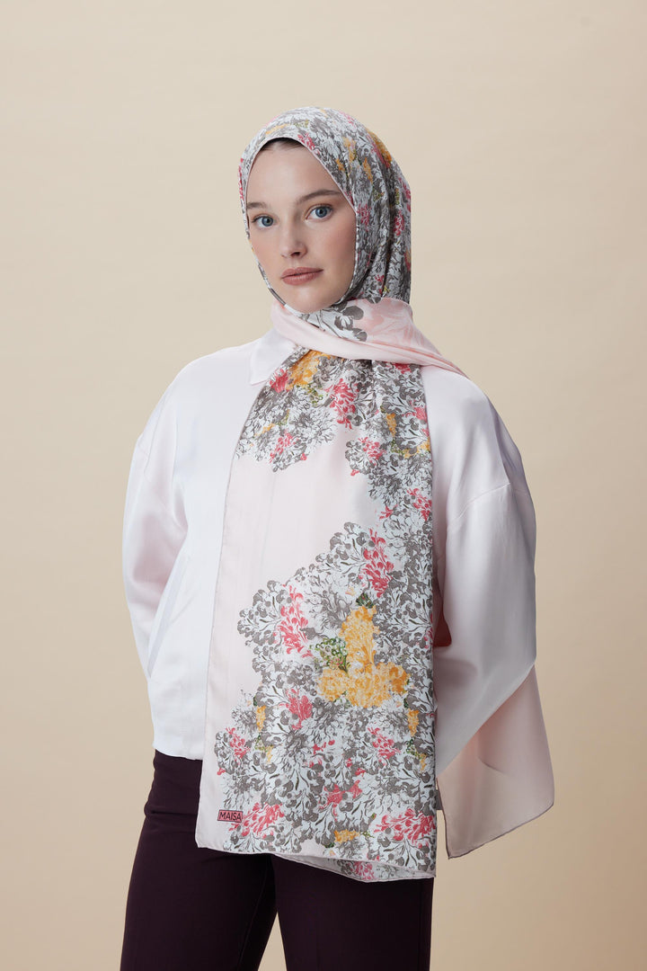 Maisa LARİN MULBERRY İPEK ŞAL 70*190 - PUDRA PEMBE