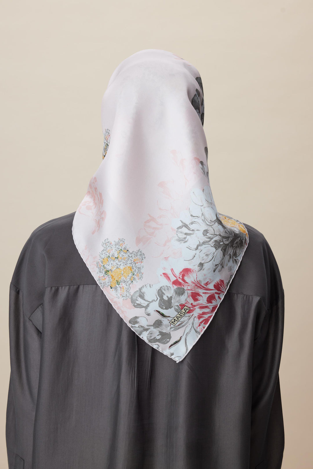 LARİN TİVİL İPEK EŞARP 90*90 CM - PUDRA PEMBE - Görsel 7