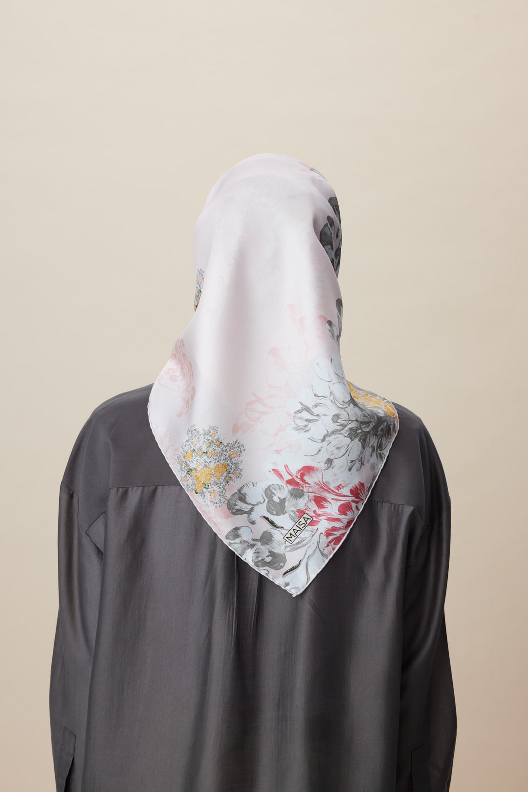 LARİN TİVİL İPEK EŞARP 90*90 CM - PUDRA PEMBE - Görsel 6
