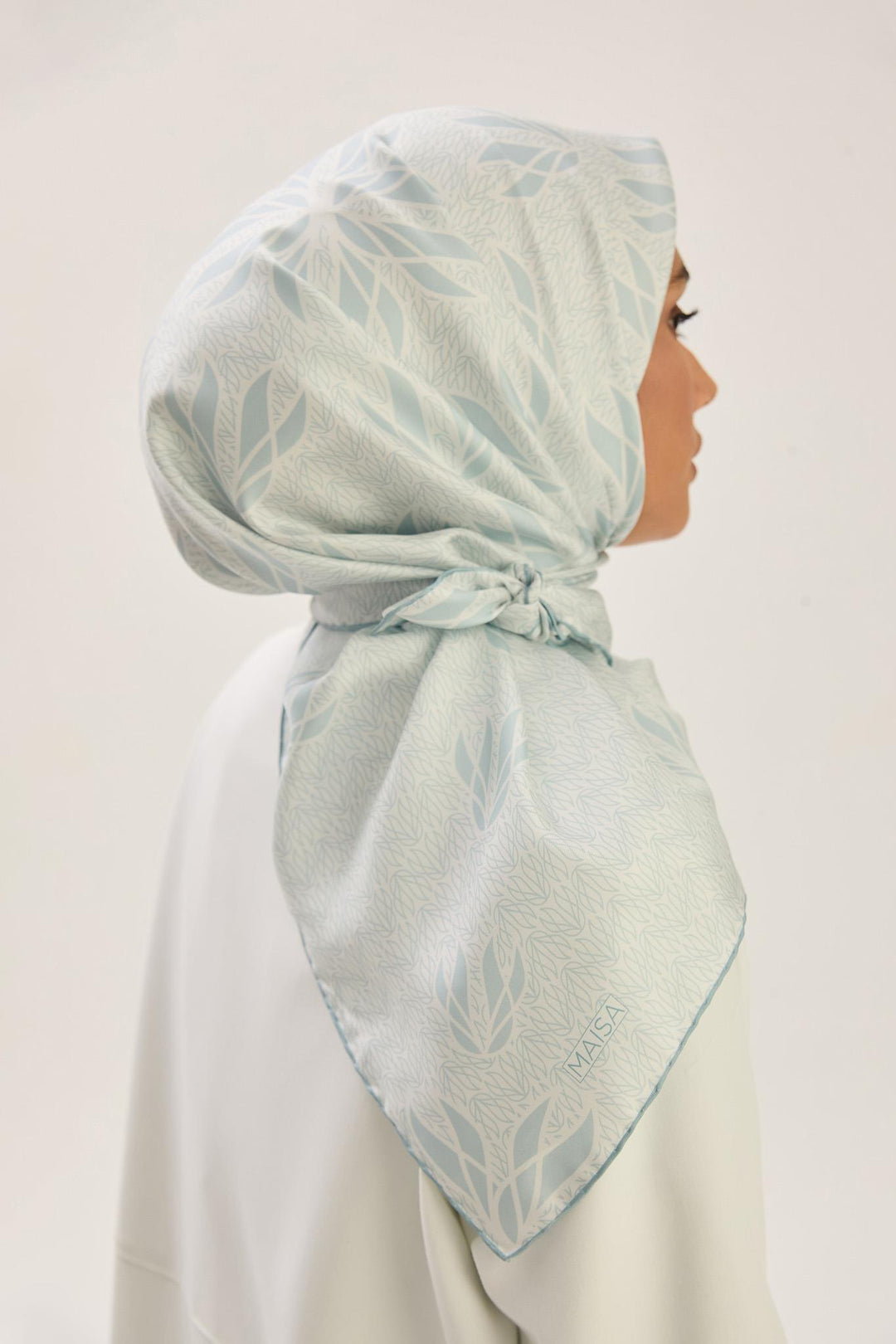 Maisa LAVİ TİVİL İPEK EŞARP 90*90 CM - AÇIK MAVİ
