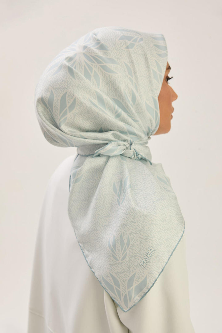 Maisa LAVİ TİVİL İPEK EŞARP 90*90 CM - AÇIK MAVİ