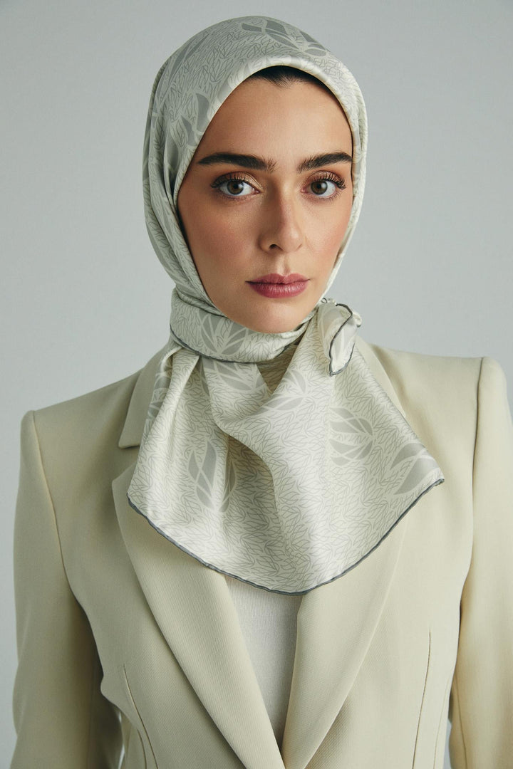 Maisa LAVİ TİVİL İPEK EŞARP 90*90 CM - EKRU