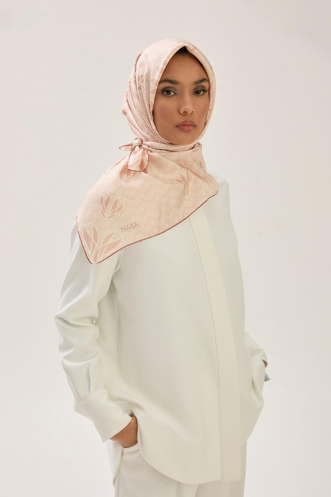 Maisa LAVİ TİVİL İPEK EŞARP 90*90 CM - TARÇIN