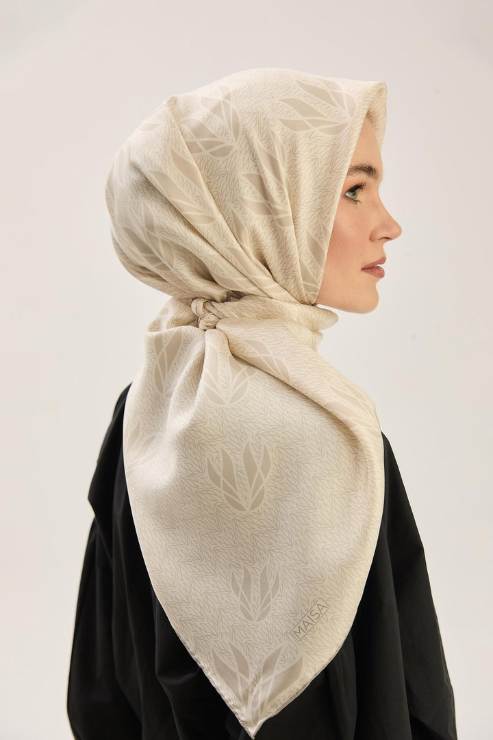 Maisa LAVİ TİVİL İPEK EŞARP 90*90 CM - VİZON