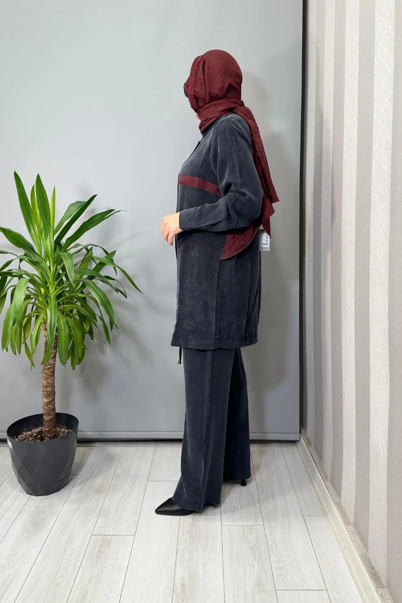 Lissmore Arkası Detaylı İpek Takım 5918 - Siyah - Görsel 2 #renk_siyah