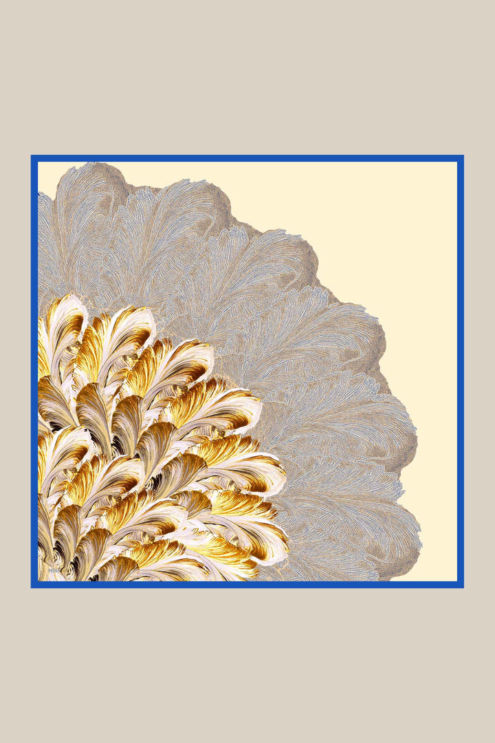 LUNA TİVİL İPEK EŞARP 90*90 CM - KREM - Görsel 8