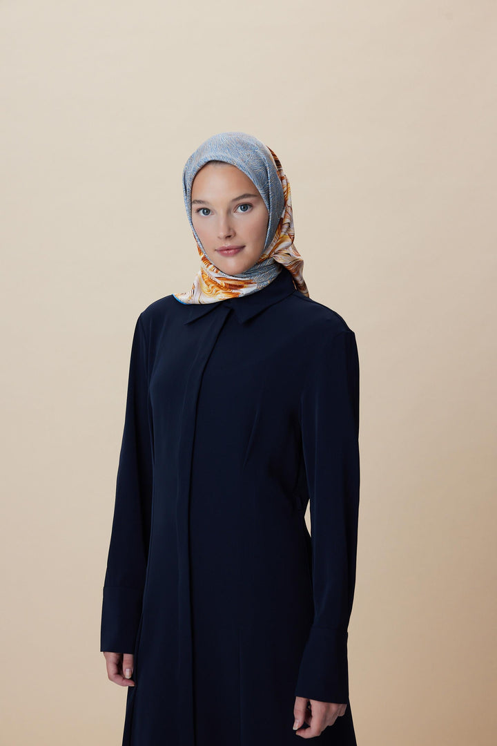 LUNA TİVİL İPEK EŞARP 90*90 CM - KREM - Görsel 2
