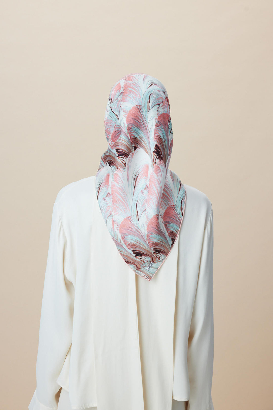 LUNA TİVİL İPEK EŞARP 90*90 CM - PEMBE - Görsel 6