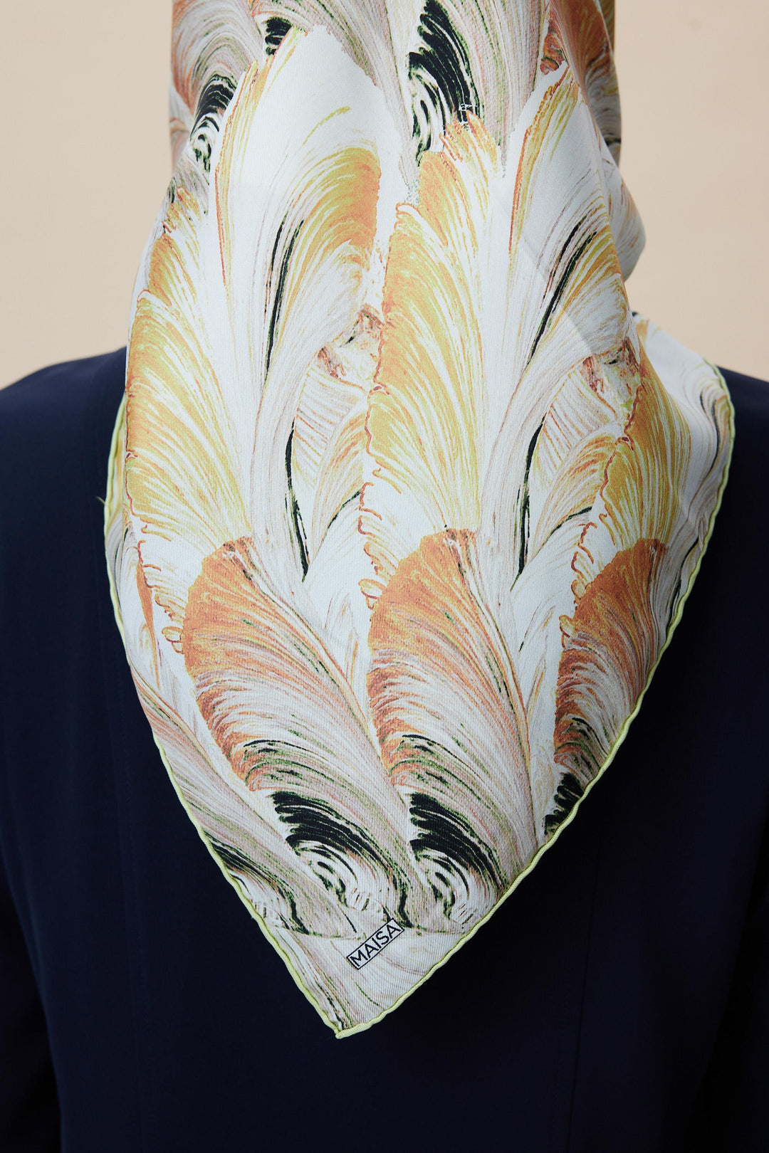 LUNA TİVİL İPEK EŞARP 90*90 CM - YEŞİL - Görsel 7