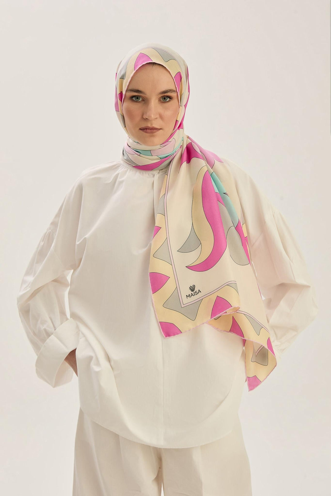 Maisa MAH PAMUK İPEK ŞAL 70*190 CM - FUŞYA